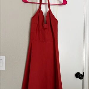 Elegant Red Halter Dress